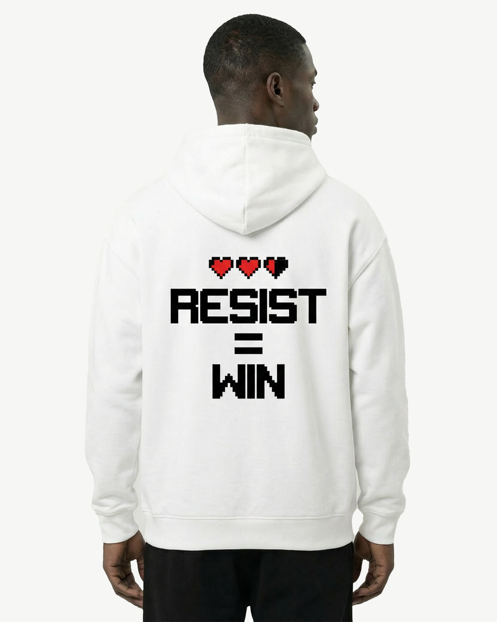 RESIST = WIN HOODIE WHITE