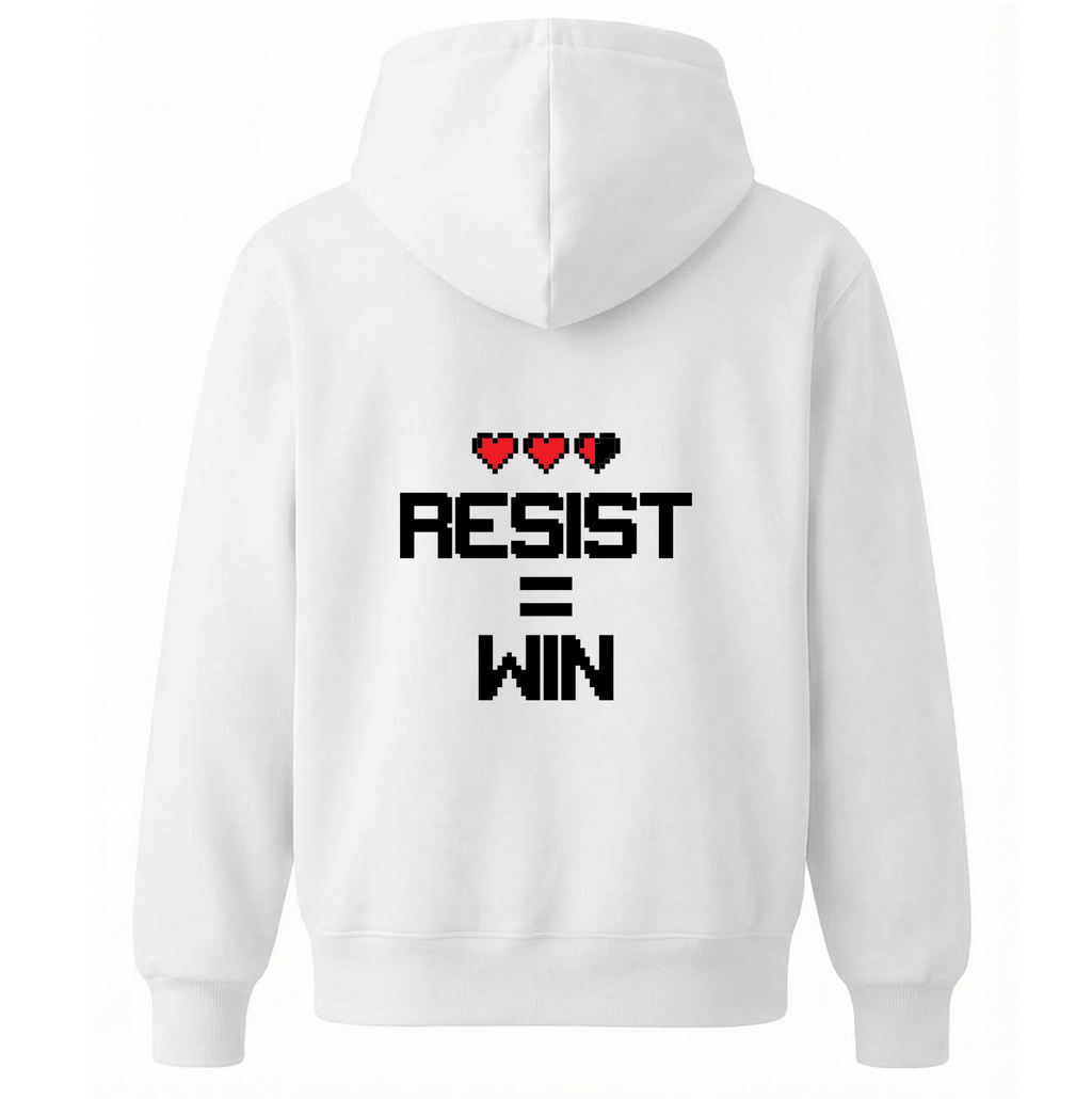 RESIST = WIN HOODIE WHITE